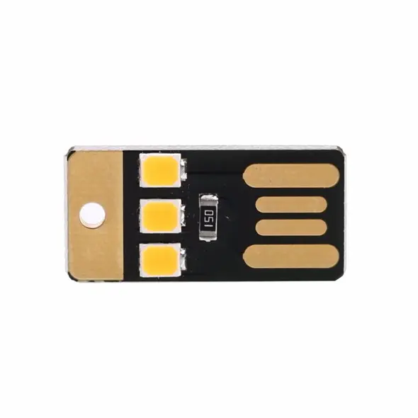0.2W 5V SMD Mini Pocket Card USB Power 3 LED Keychain Night Light for Power Bank Computer Laptop