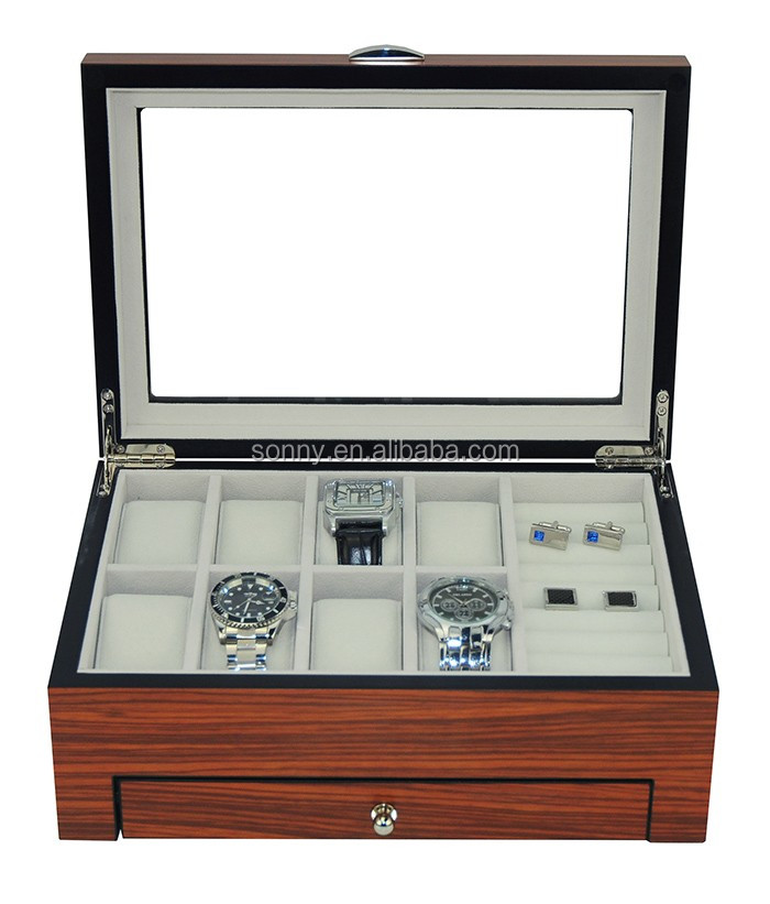 Luxury Desk Organizer Jewelry Wood Box With Drawer
