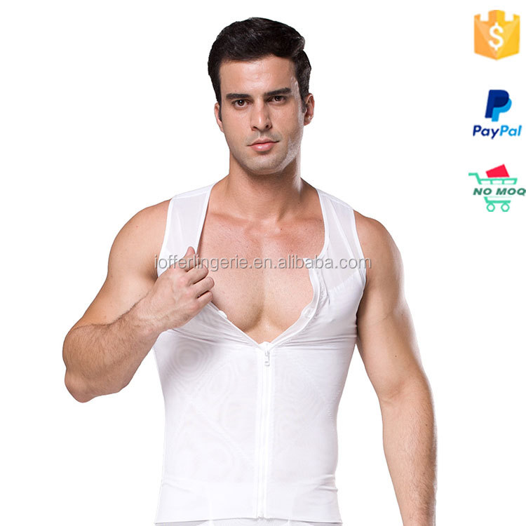 2015 молния спереди мужчины для похудения животик Body Shaper
