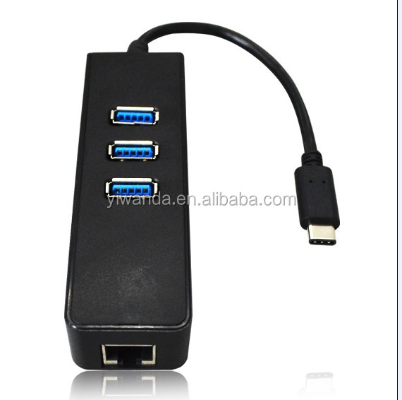 USB 3,1 c USB-C с несколькими 3 портами концентратор с Ethernet сетевой LAN адаптер