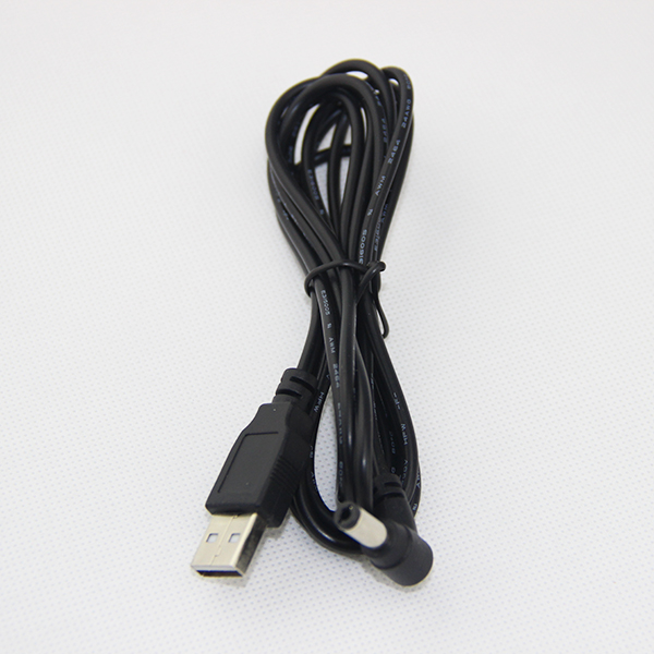 Two wire USB to DC plug cable for charging cable
