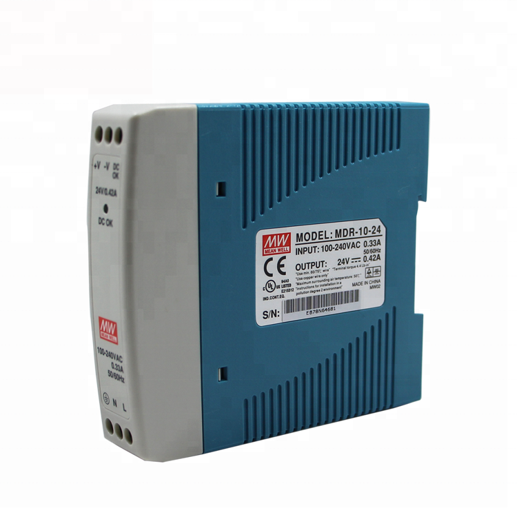 Meanwell источник питания 24 В din-рейка пластиковый корпус MDR-10-24 10 Вт импульсный источник питания