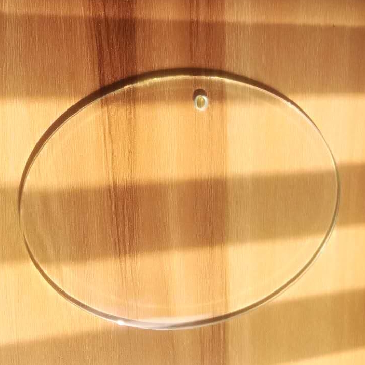Oval shape flat non tempered decorative glass