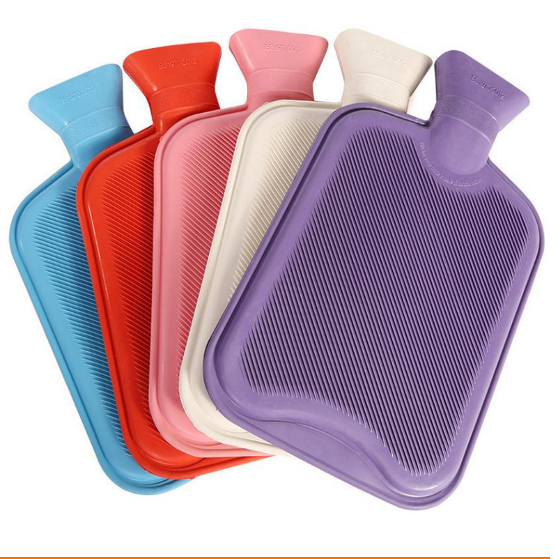 Medical natural rubber warmer different size and color hot water bottle bag with cover