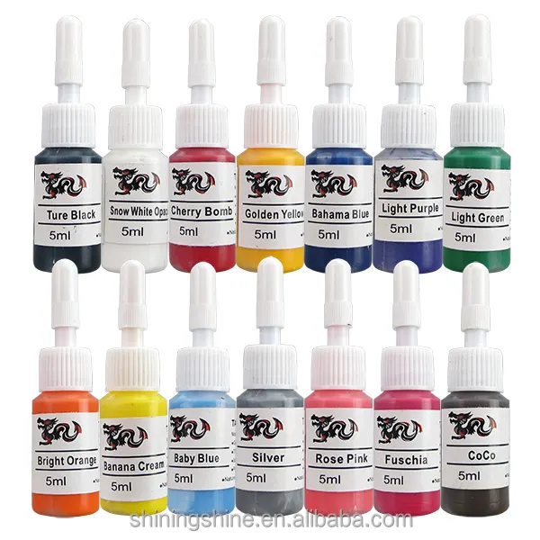 5ml small black dragon tattoo ink set include 14 colors