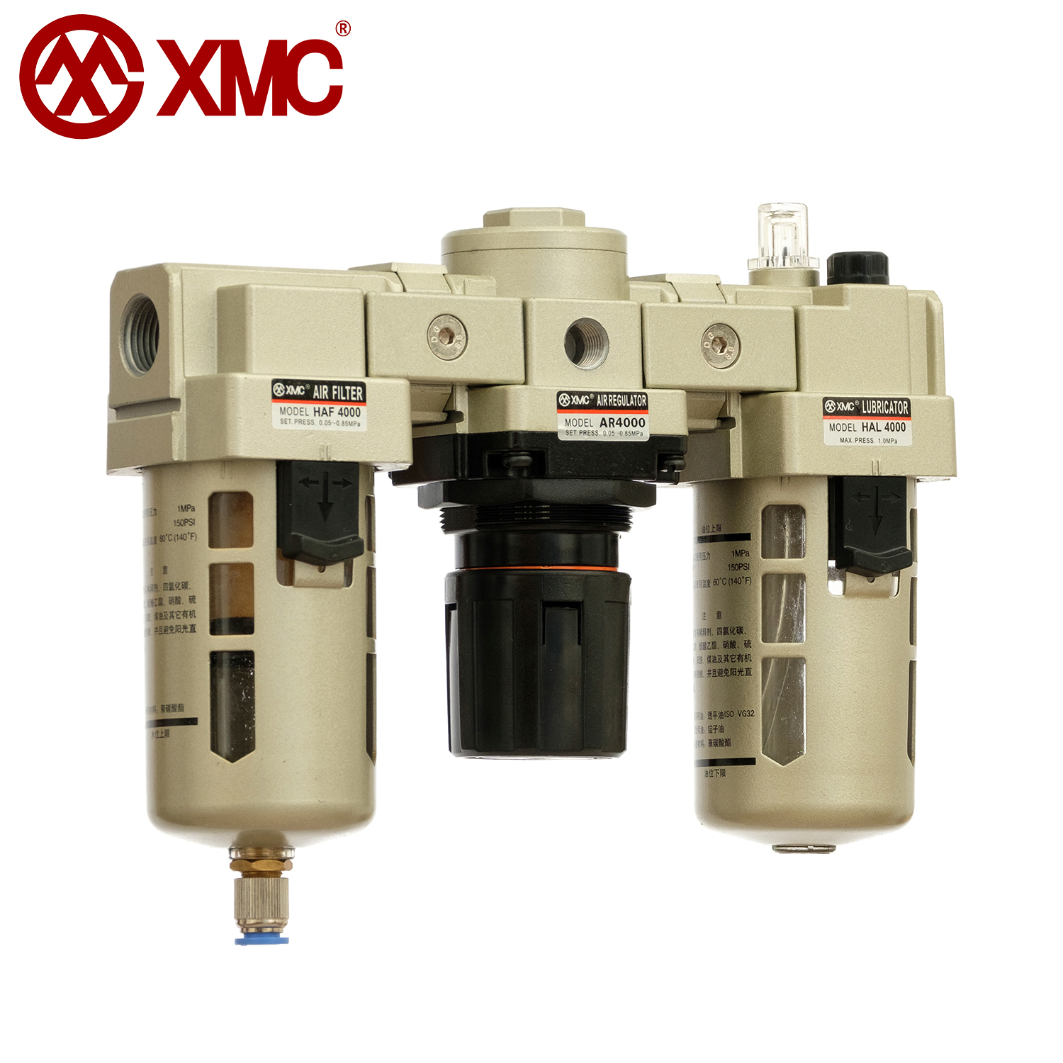 XMC HAC4000-04 G1/2 ''воздушный фильтр, регулятор давления, смазка для масла, пневматический FRL блок с быстроразъемным фитингом