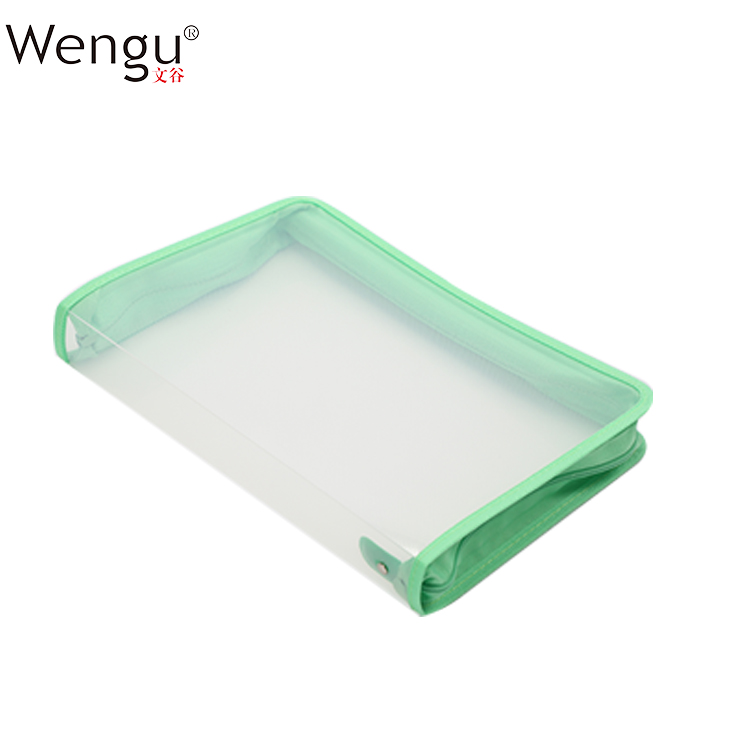 Печатная компания Wengu, оптовая продажа, высококачественный прозрачный водонепроницаемый полипропиленовый саржевый держатель на молнии для шитья канцелярских принадлежностей