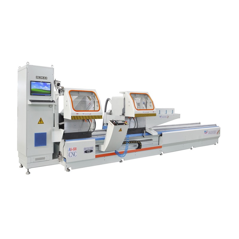 Алюминиевый оконный дверной профиль cnc с двойной головкой, любой угловой режущий станок