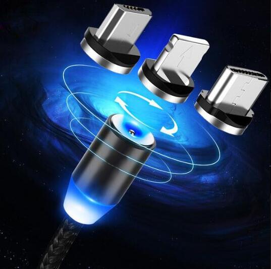 3 в 1 Магнитный usb кабель 3a 5a многомагнитный кабель для быстрой зарядки 3 в 1 светодиодный круглый 1 м 2 м Быстрая зарядка для мобильного телефона
