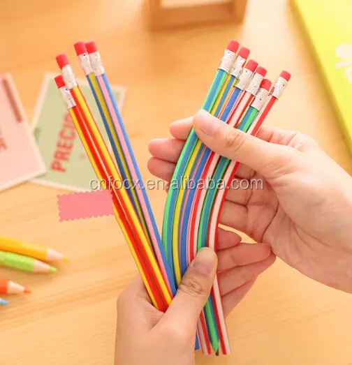 Flexible Soft Pencils With Eraser / Bendy pencils / magic pencils