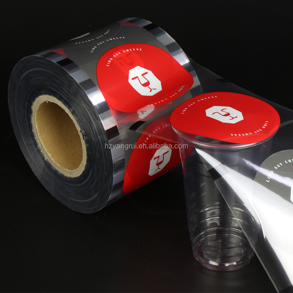 Customized Logo Printed bubble tea sealing film for plastic cup