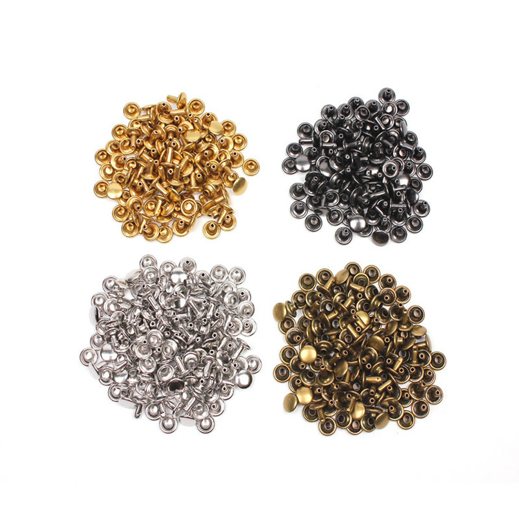 Stocked High quality 4mm-12mm Solid Brass Double Cap Rivets for Leather