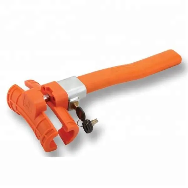 new steering wheel lock for car with orange plastic cover