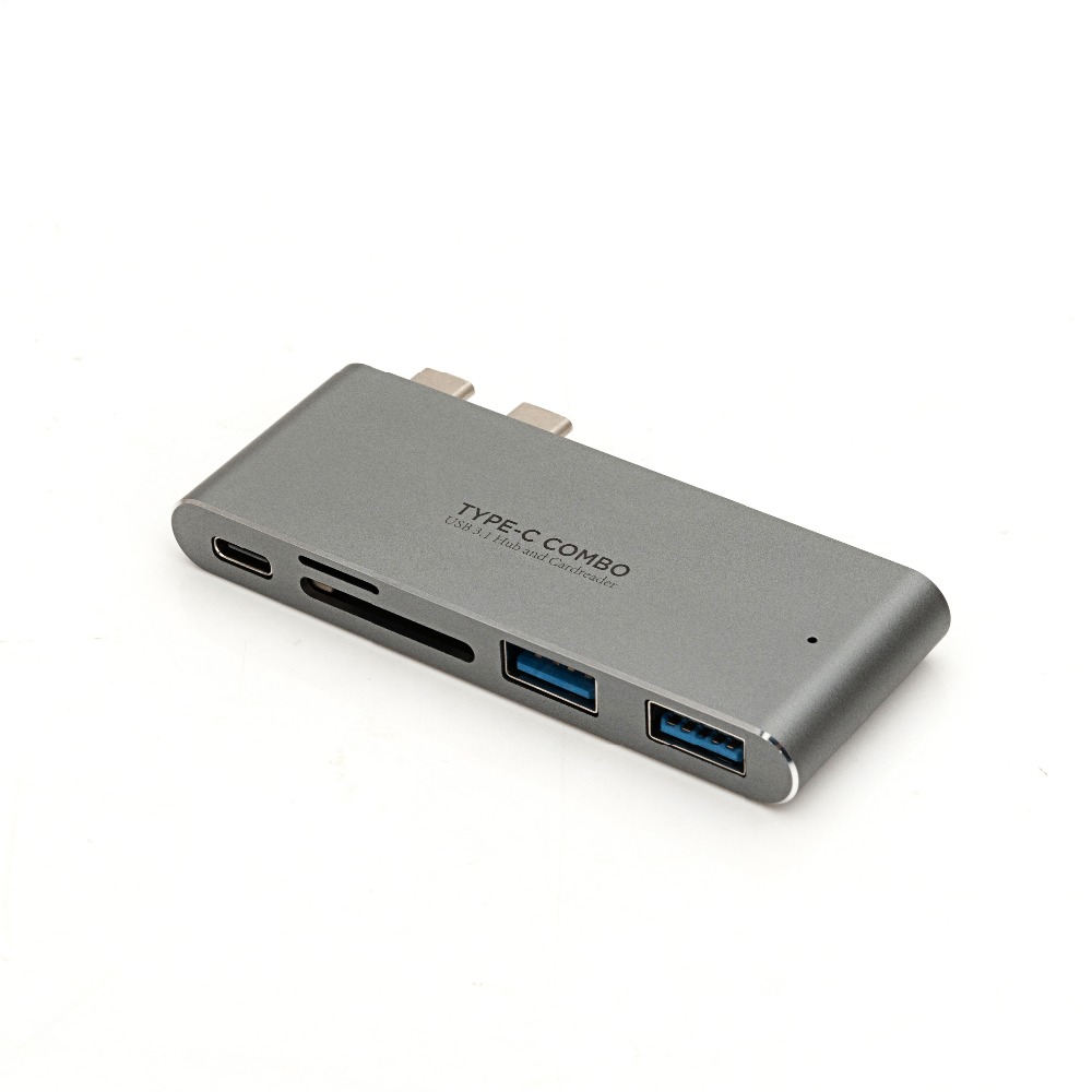 Несколько портов USB 2 * порта Type-C для SD TF 2 * USB3.0 с Тип C переходник с внутренней резьбой Концентратор для Mac
