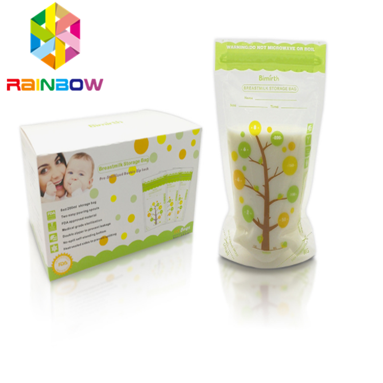 8oz 250ml breast milk storage bag custom size milk bags with zipper food grade