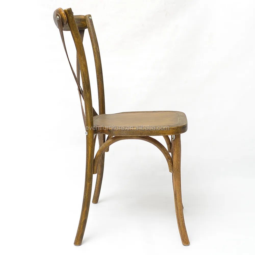 Eventfur oak wood rustic antique X back chair