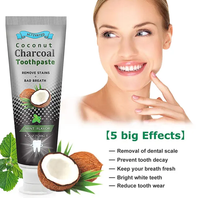 SLS free teeth whitening natural vegan organic coconut oil activated charcoal toothpaste
