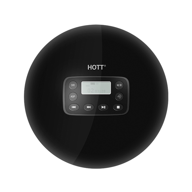 HOTT Bluetooth 4,1 портативный CD-плеер Встроенный 1000 мАч аккумуляторная батарея и светодиодный дисплей, разъем для наушников, музыкальный плеер