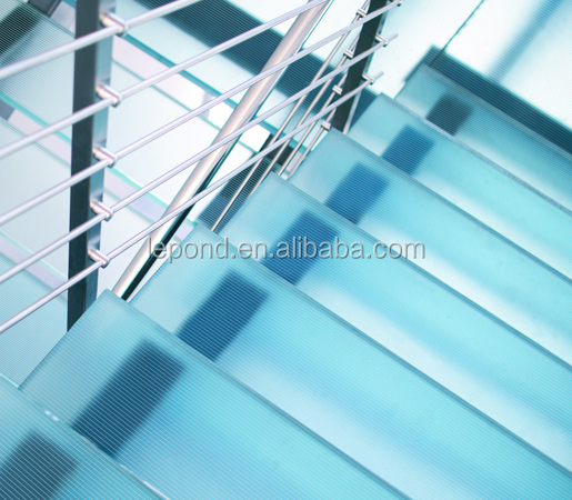 New product Anti SKID flooring glass/anti slip temped glass stair step