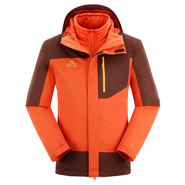 Winter Outdoor Coats Contrast Mens Waterproof Duck Down Lining waterproof Jaket