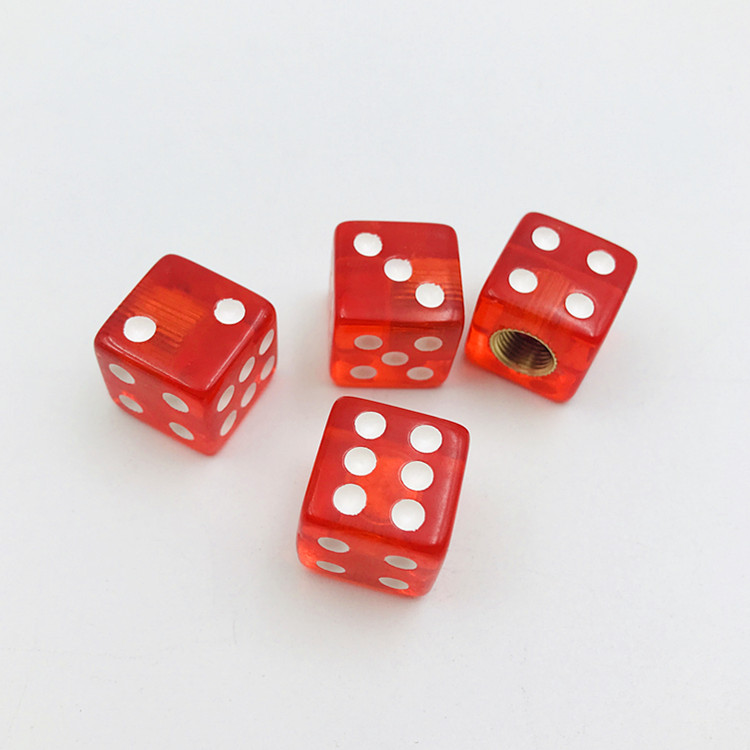 4 Orange Dice Tire/Wheel Air Stem Valve Caps Covers for car truck hot rod