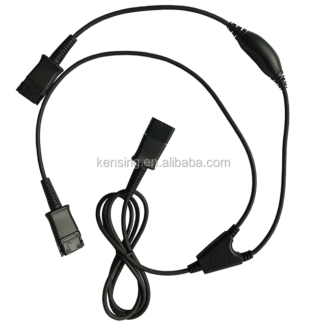 three Quick Disconnected Cable for Telephone Headset, QD cable Quick disconnect cord for Plantronics Y cable