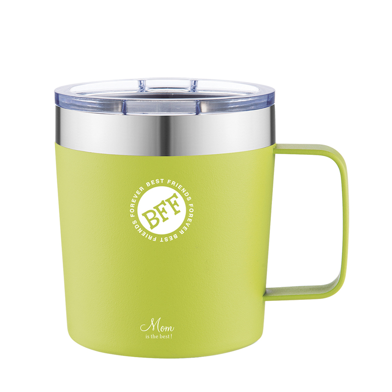 12OZ drinking mugs with handle and lid and stainless steel coffee mug
