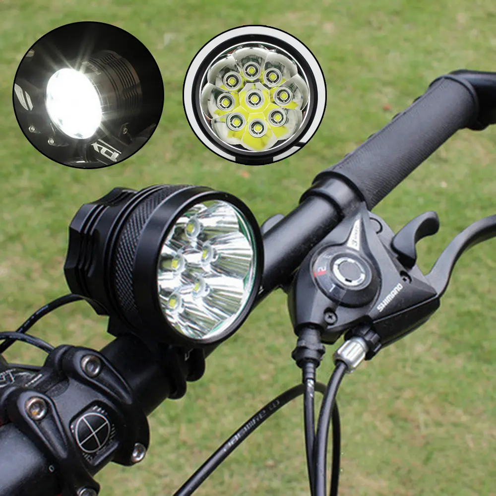 OEM Aluminum High Power 12000 Lumens 9pcs White LED Rechargeable Bike Bicycle Rear Lights