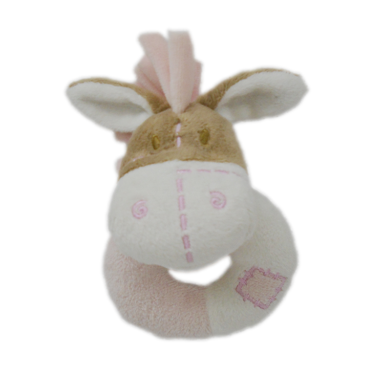 Baby giraffe pink and blue plush baby rattle toys with custom gift box