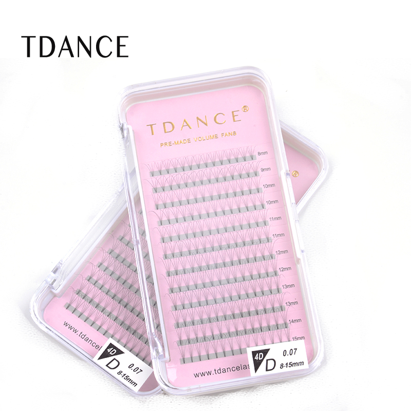 Tdance оптовая продажа C D завитые короткие/длинные стержни готовые вееры накладные ресницы 3D 4D 5D 6D 7D 10D ресницы вееры