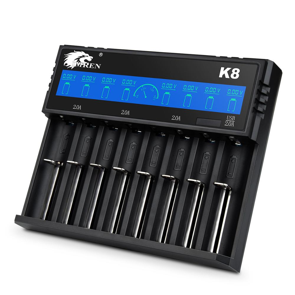 Универсальное зарядное устройство IMREN K8, 18650, 20700, 21700, 26650, зарядное устройство, 3,7 в, CE ROHS, со склада в США