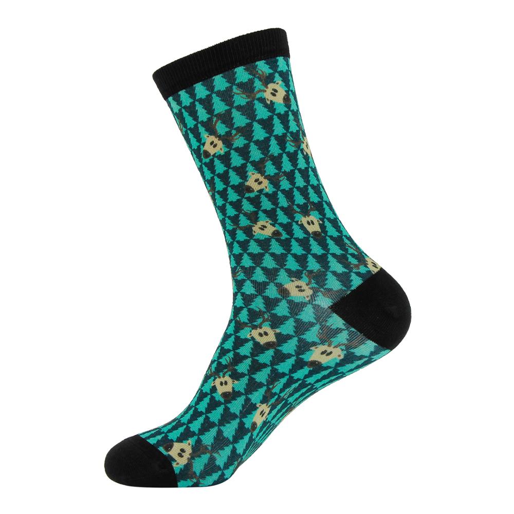 High Technique Digital Printing Crew Sock Christmas Bamboo casual Style Fashion haqppy Sock Women