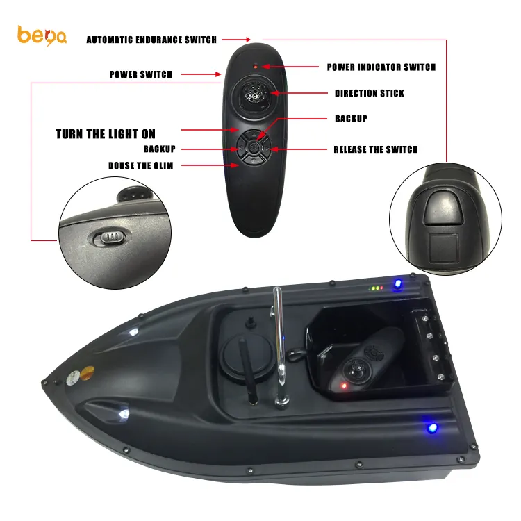 Upgraded Remote Control fishing finder boat fishing lure Fishing Bait Boat 2motors Nesting boat finder with 2bait hopper