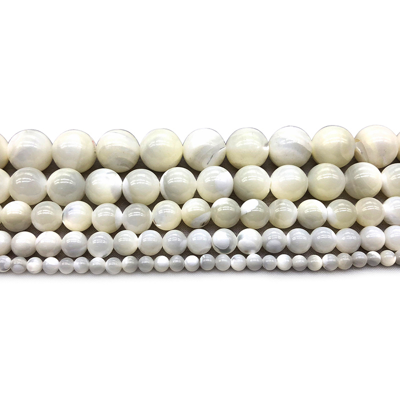High quality natural mother of pearl sea shell round beads for jewelry making (MP0001)