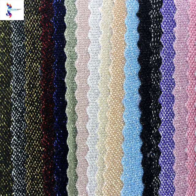 Colorful 65%N 35%lurex retail fabric stocklots in keqiao
