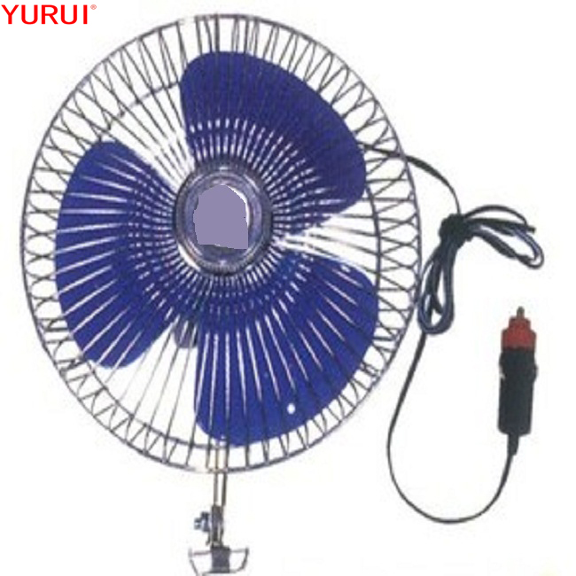 Blue car fan 6" oscilllating 12v/24v auto fan with screw mounting