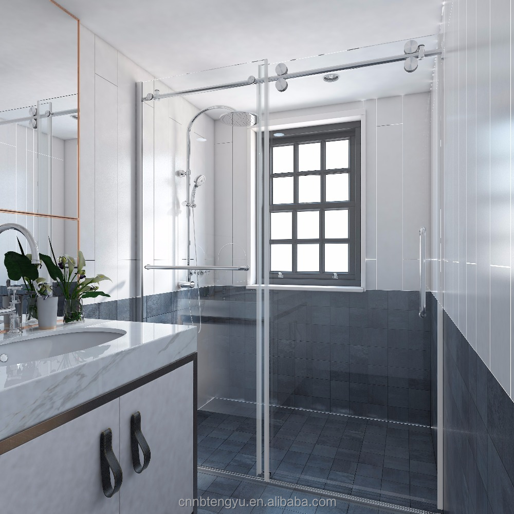 Bathroom Classical Glass Shower Door system/Shower Door Stainless Steel Double rollers