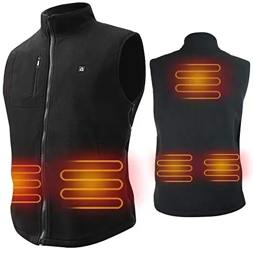 New product 5V Thermal battery operated heated clothing, Size adjustable heated fleece vest