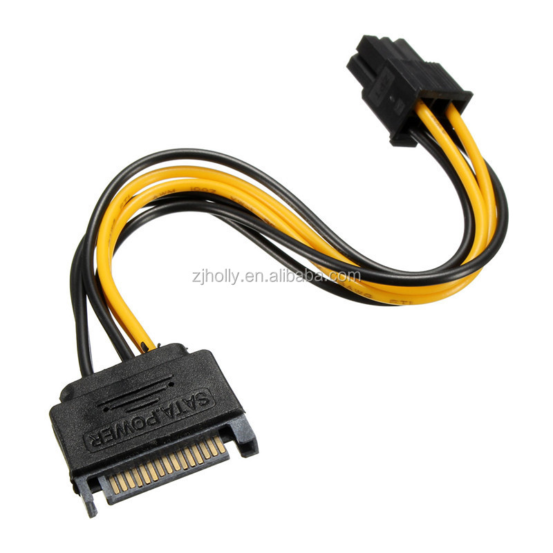 SATA 15 pin к ATX 6 Pin Удлинительный кабель питания