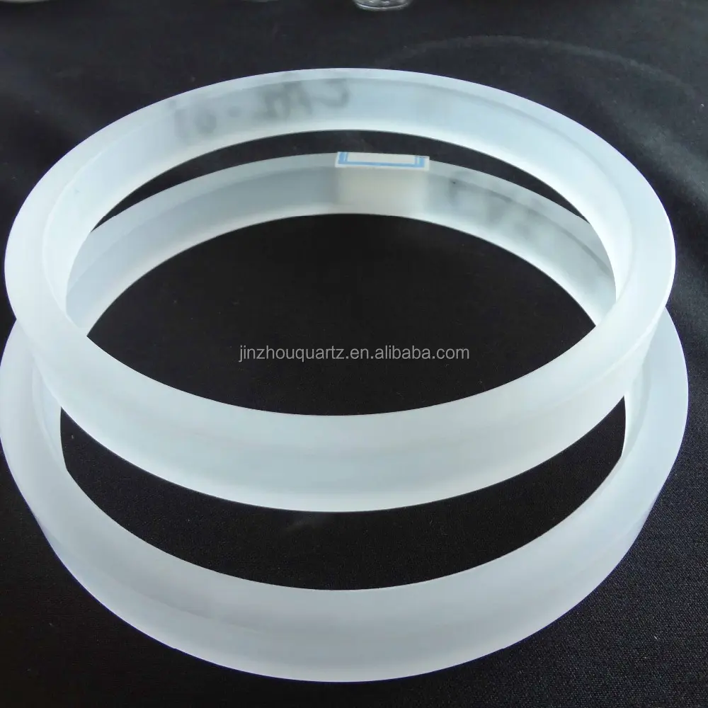 SUCCESS Translucent Frosted Fused Silica Quartz Flange Glass Ring Quartz Glass Flange