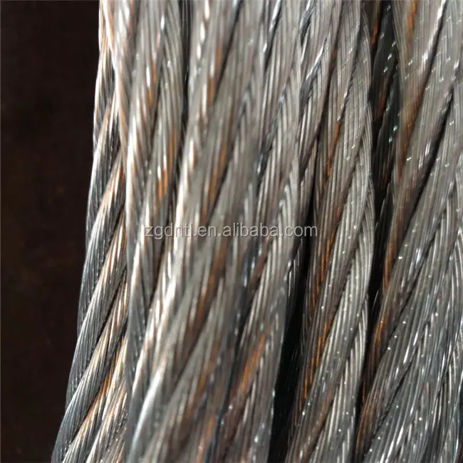 7x7 1x7 AiSi Round Strand Steel Wire Rope For Cableway Galvanized Steel Wire Rope