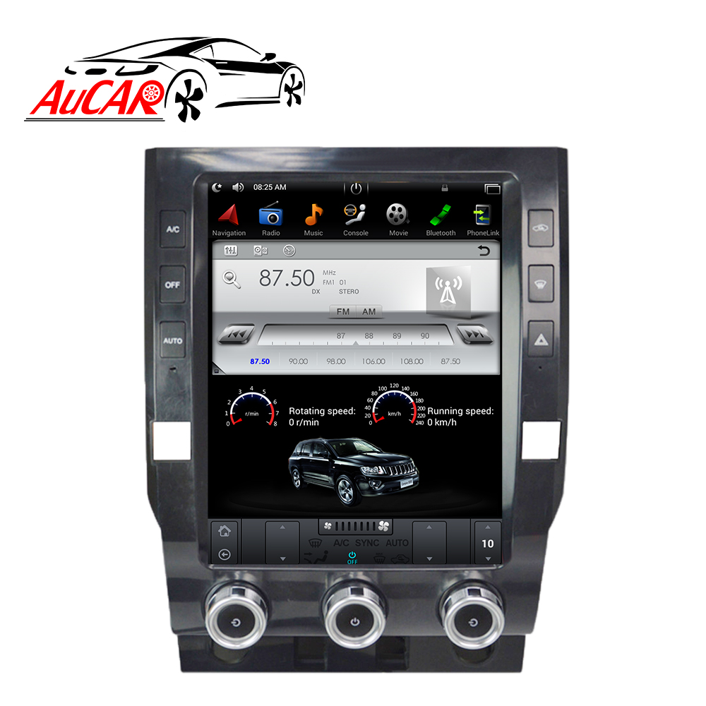 Автомагнитола AuCAR 12,1 дюйма Tesla Android для Toyota Tundra 2014-2019, сенсорный экран, стерео, видео, аудио, GPS, мультимедиа, BT, 4G, Wi-Fi