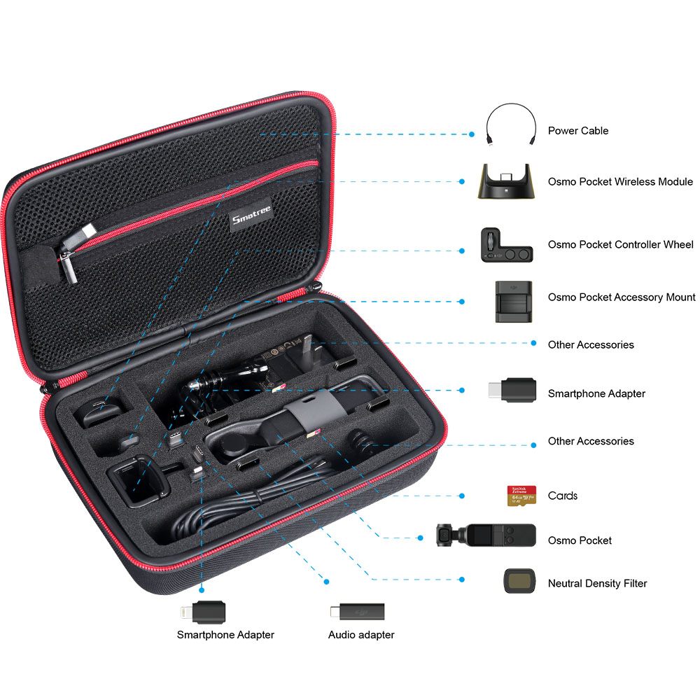 Smacase D180 портативный защитный чехол сумка для хранения с EVA пены DJI Осмо карман ручные стабилизаторы стабилизатор камера