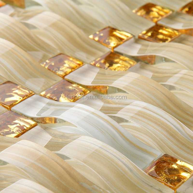 Foshan glass golden mosaic tile