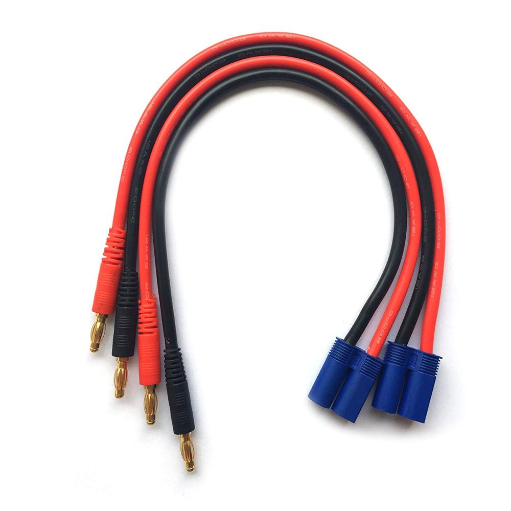 Штекер разъема EC5 к 4 мм штепсельным вилкам типа «банан» 12AWG, кабель адаптера для зарядного устройства аккумулятора RC