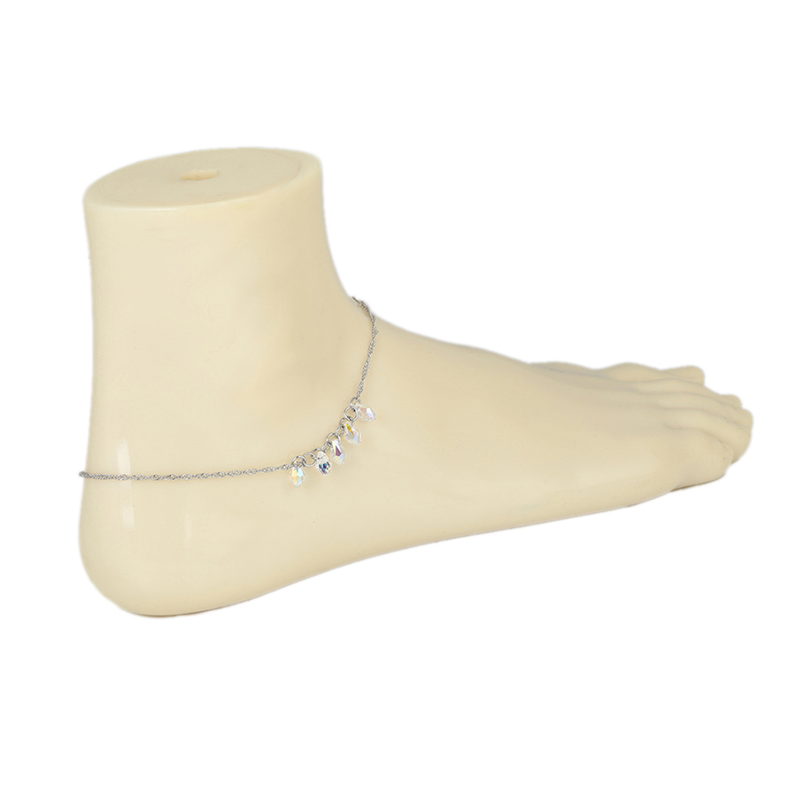 75037 Xuping fashion wholesale jewelry anklet silver, silver color women anklet with crystals