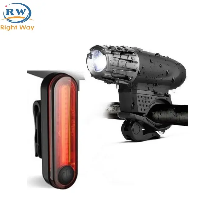Amazon Hot Selling Bicycle Accessories Cycling Light USB Rechargeable LED Bike Light Set