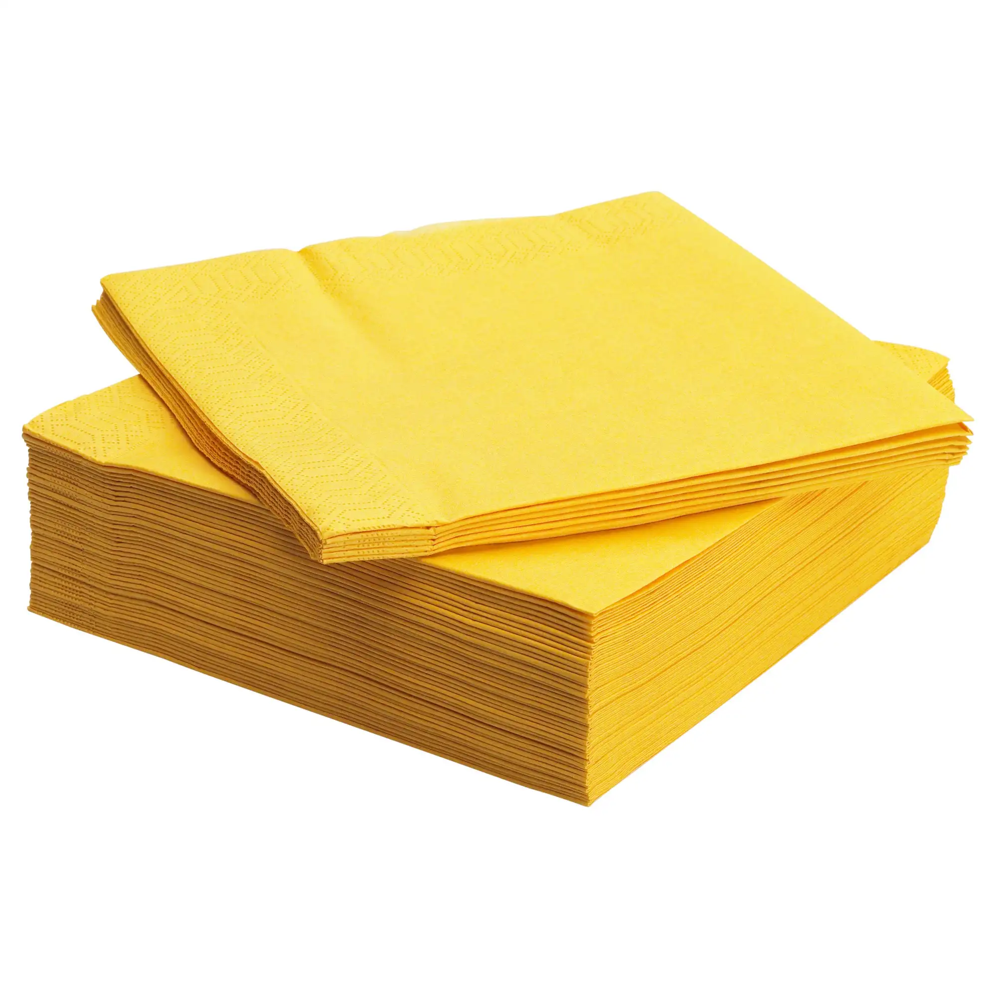 17Gsm Towel Tissue Material Custom Printed Yellow Paper Napkin