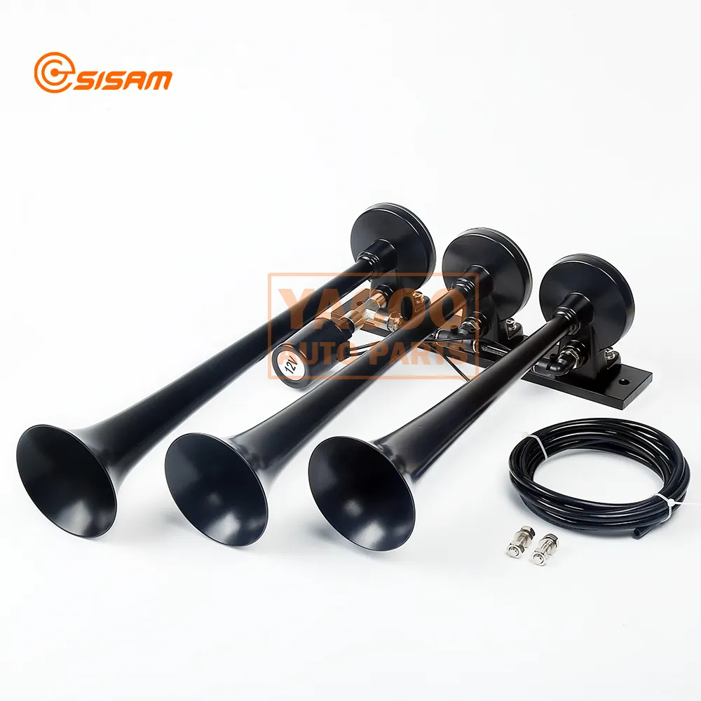 12V 24V Electronic 3 Roots Musical Air Horn Three Air Pressure Horn for Bus Truck Trumpet Speaker