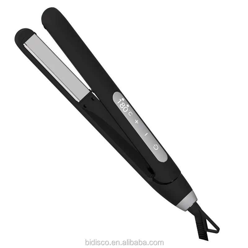 wholesale all flat iron touch screen digital lcd screen titanium ceramic hair irons private label custom intertek flat iron